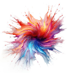 a burst of energetic particles swirling abstract shape, 3d render style, isolated on a transparent background, generative ai
