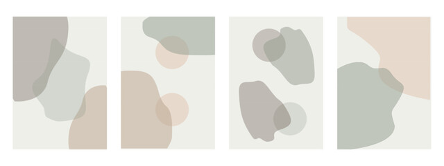 Aesthetic set abstract shape blobs wall decor illustration of background with abstract shape