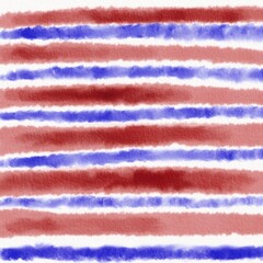 Stripes watercolor pattern. Patriotic strokes art background