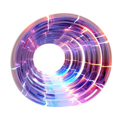 a network of neon tunnels twisting abstract shape, 3d render style, isolated on a transparent background, generative ai