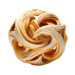 a pulsating sphere composed of interlocking abstract shape, 3d render style, isolated on a transparent background, generative ai