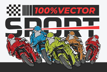 Motor sport racing competition banner. Vector EPS 10