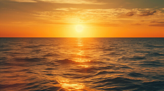 Serene ocean sunset