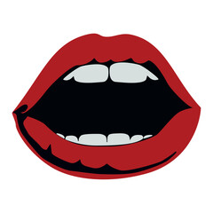 Obraz premium Isolated cute sexy girl lips pop art style Vector