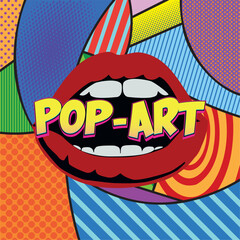 Isolated beautiful girl lips saying an expresssion comic style Vector