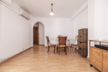 Living room decorated with wicker furniture