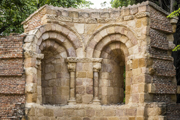 Fototapeta na wymiar Interior walls of a church of Spanish Romanesque