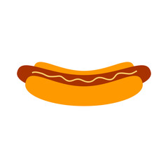 Hot dog icon on white.
