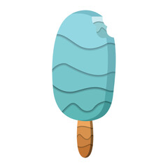 Isolated colored popsicle candy icon Paper art style Vector