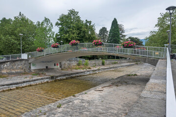 Landscape from town of Vevey to Lake Geneva, Switzerland