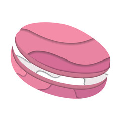 Isolated colored cookie candy icon Paper art style Vector