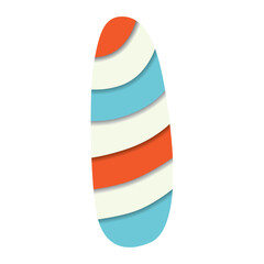 Isolated colored marshmallow candy icon Paper art style Vector