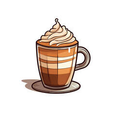 Cartoon Latte , PNG Cartoon, Illustration