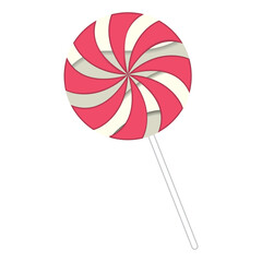 Isolated colored lollipop candy icon Paper art style Vector
