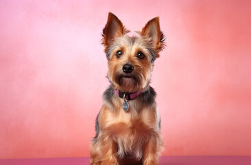 Elegant Yorkshire Terrier in a professional photoshoot AI generative