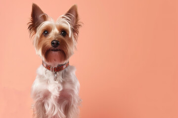 Charming Yorkshire Terrier in a picturesque setting AI generative