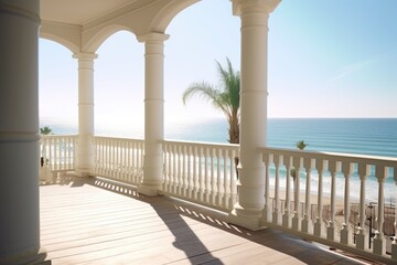 photo of hotel balcony with beach view Photography