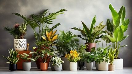 A lot of house plants on a floor