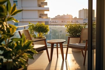 photo of hotel balcony with city view Photography