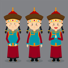 Avatar of a Mongolian with Various Expression