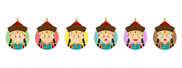 Mongolia Avatar with Various Expression
