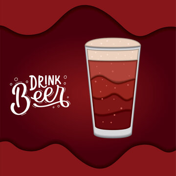 Colored layered background with beer cup Vector