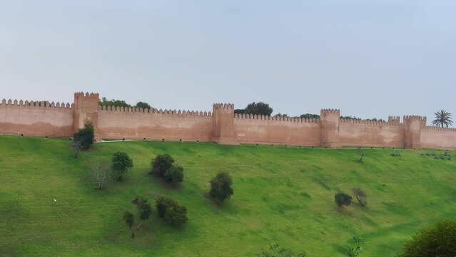 Green public space next to Bab Chellah in Rabat, Morocco
