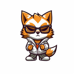 Groovy Cat Cartoon Mascot Icon 2D Flat Design