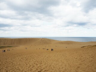 Fototapeta na wymiar the Tottori Sand Dunes, wedged along the coast of Japan’s sparsely populated San’in region, the country’s very own slice of desert