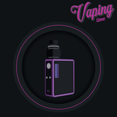 Colored vaping time concept electronic cigarette Vector