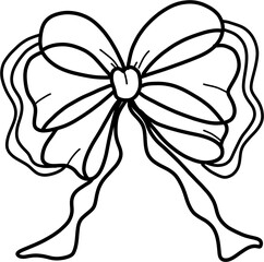 Cute hand drawing bow clipart, beautiful and color element, bow doodle line clipart.
