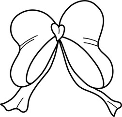 Cute hand drawing bow clipart, beautiful and color element, bow doodle line clipart.