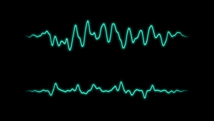 Sound wave line signal. Waveform audio spectrum. FUI, HUD element.
