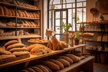 Obraz na płótnie Canvas photo of inside empty bread shop Photography