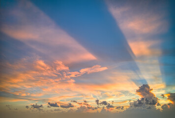Naklejka na ściany i meble Colorful Tropical Sunrises and Sunsets - OcuDrone Aerial Sky Images