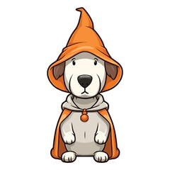 Obraz premium Hauntingly Handsome: Miniature Bull Terrier Enjoys Halloween Festivities