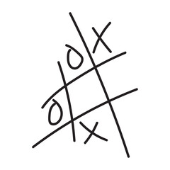 Isolated colored tic tac toe kid sketch Vector
