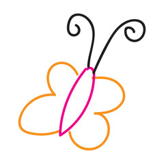 Isolated colored butterfly kid sketch Vector