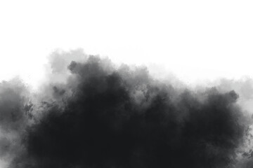 Black dark fog isolated on transparent background, misty morning mist. Vector illustration