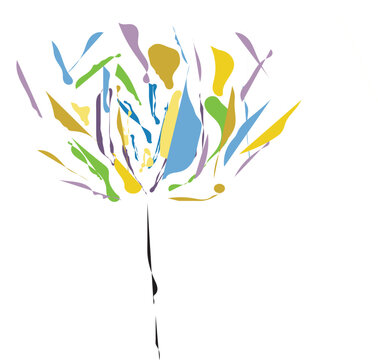 Abstract Flower Shape on White Background