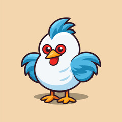 Cute cartoon chicken character vector Illustration