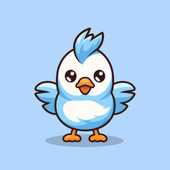 Naklejka premium Cute cartoon chicken character vector Illustration