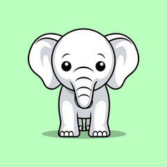Cute elephant cartoon vector illustration