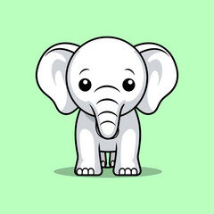 Fototapeta premium Cute elephant cartoon vector illustration