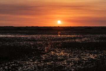 sunset over the river