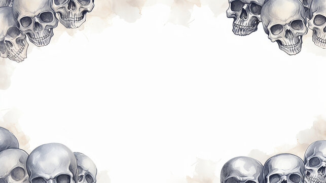 frame with skulls, halloween frame