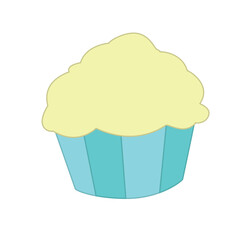 Isolated colored muffin cupcake candy icon Vector