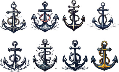 anchor sea nautical symbol ship illustration vector vintage icon isolated design heavy ocean anchor vectors