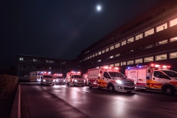 Fototapeta na wymiar Ambulance parking in the hospital area photoraphy Generated AI