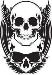 Great wind skull emblem, tattoo vector art